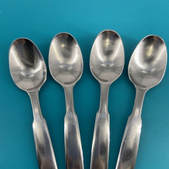 AS IS Towle Lauffer KRONOS Tea Spoons Stainless Steel Flatware Set of 4 Japan - Picture 4 of 11